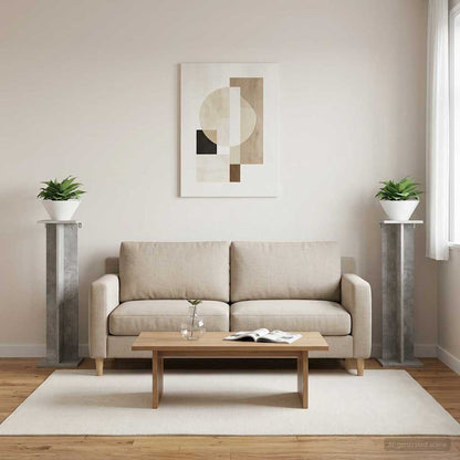 Plant Stand 2 pcs Concrete Grey 25 x 25.5 x 100.5 cm