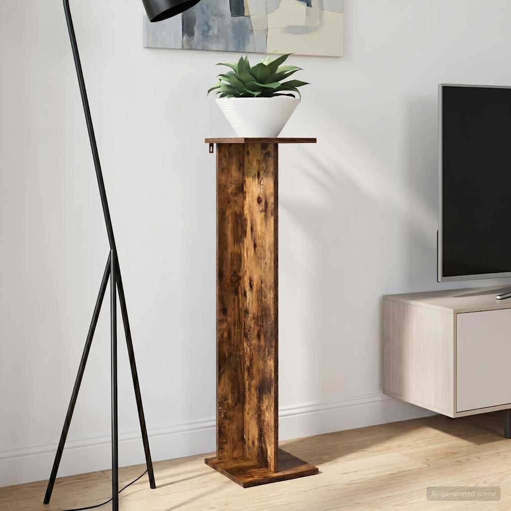 Plant Stand Smoked Oak 25 x 25.5 x 100.5 cm Engineered Wood