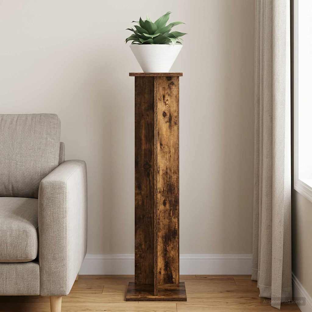 Plant Stand Smoked Oak 25 x 25.5 x 100.5 cm Engineered Wood