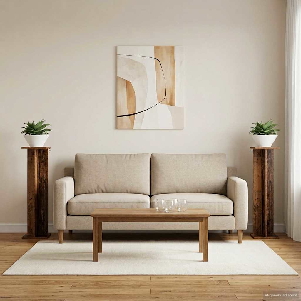 Plant Stand 2 pcs Old Wood 25 x 25.5 x 100.5 cm Engineered Wood