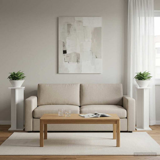Plant Stand 2 pcs White 25 x 25.5 x 80.5 cm Engineered Wood