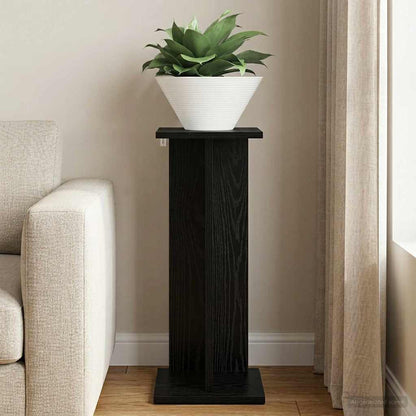 Plant Stand Black Oak 25 x 25.5 x 60.5 cm Engineered Wood