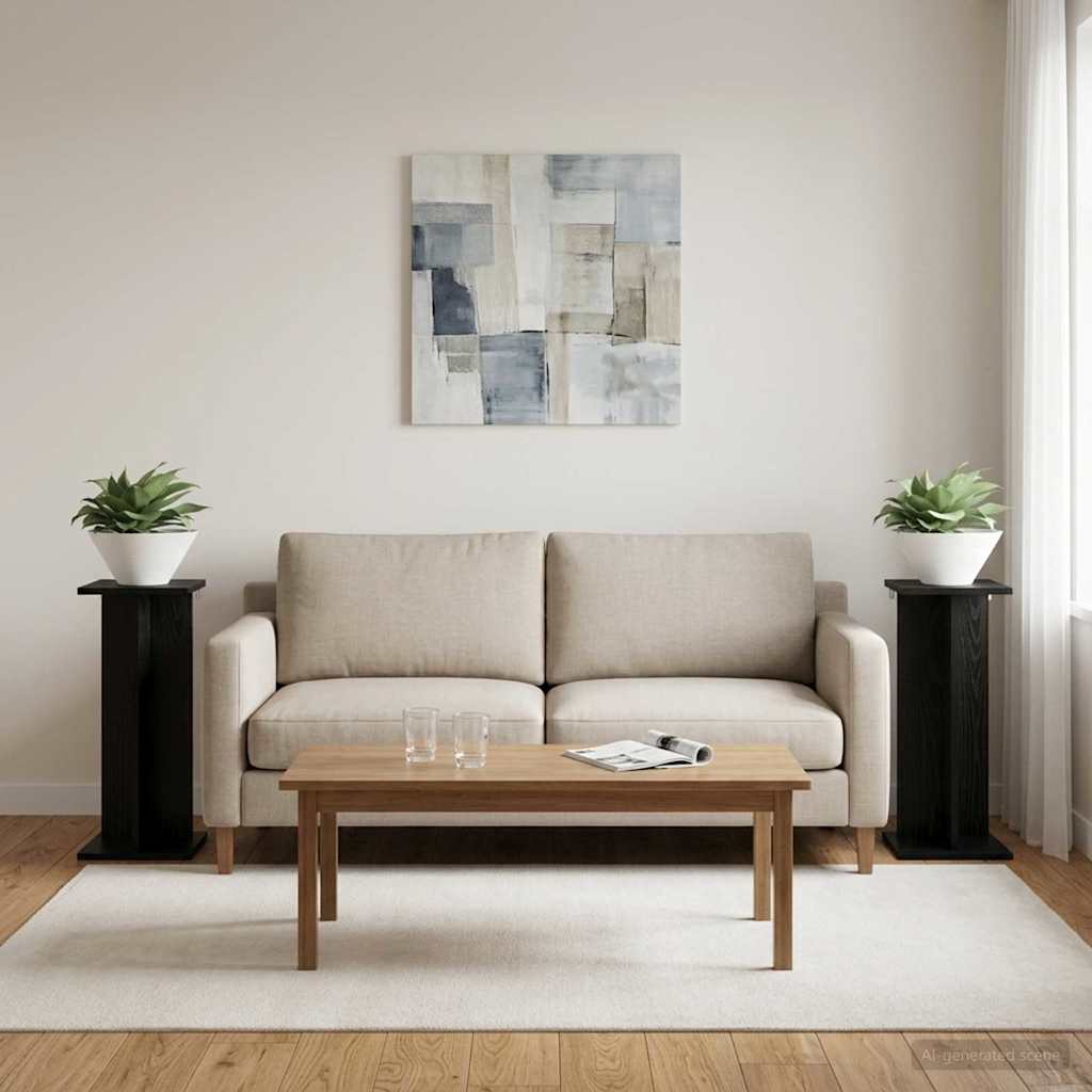 Plant Stand 2 pcs Black Oak 25 x 25.5 x 60.5 cm Engineered Wood