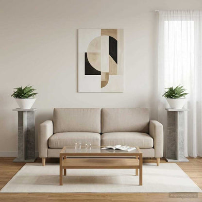 Plant Stand 2 pcs Concrete Grey 25 x 25.5 x 60.5 cm