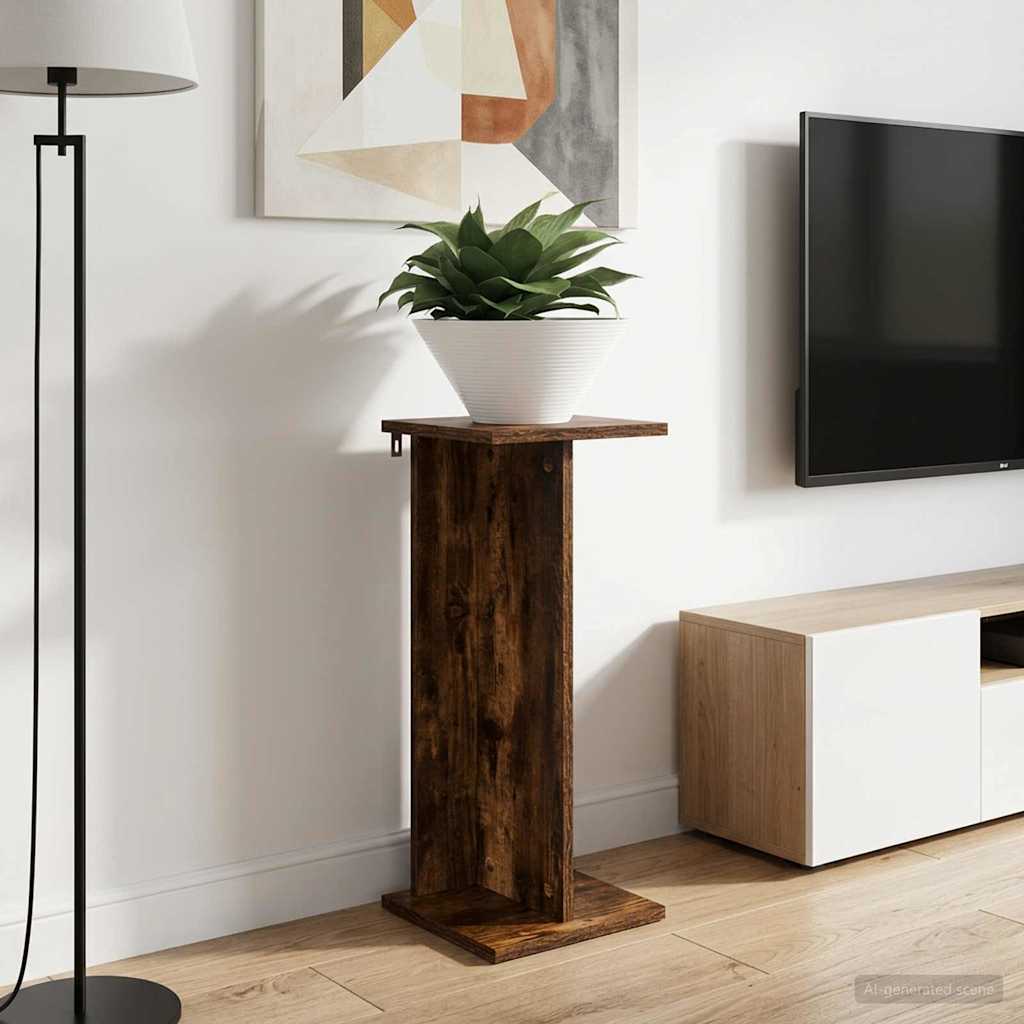 Plant Stand 2 pcs Smoked Oak 25 x 25.5 x 60.5 cm