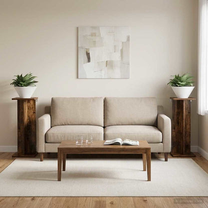 Plant Stand 2 pcs Smoked Oak 25 x 25.5 x 60.5 cm