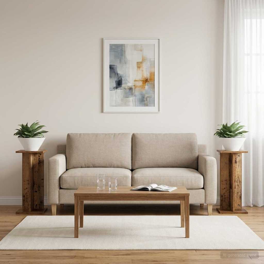 Plant Stand 2 pcs Old Wood 25 x 25.5 x 60.5 cm Engineered Wood