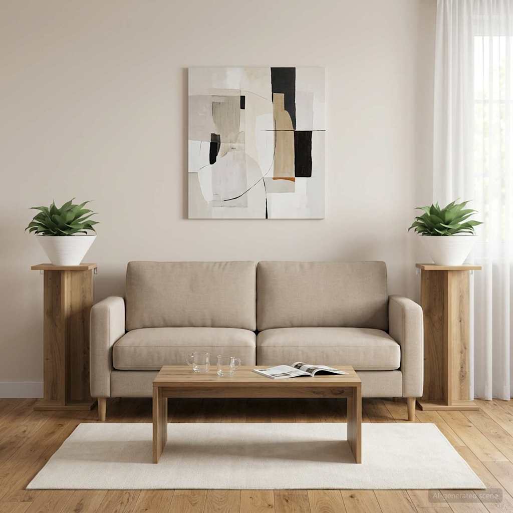 Plant Stand 2 pcs Artisan Oak 25 x 25.5 x 60.5 cm