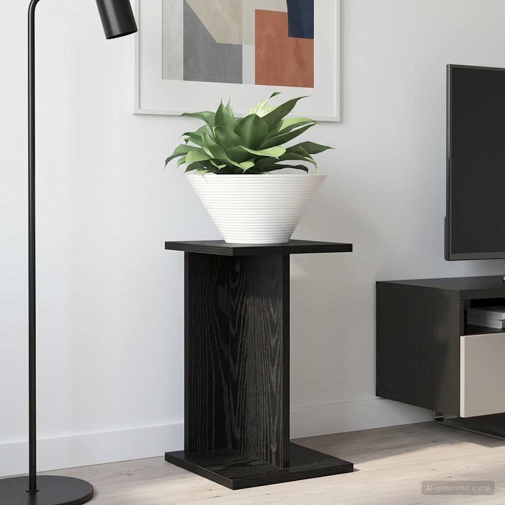 Plant Stand Black Oak 25 x 25.5 x 40.5 cm Engineered Wood