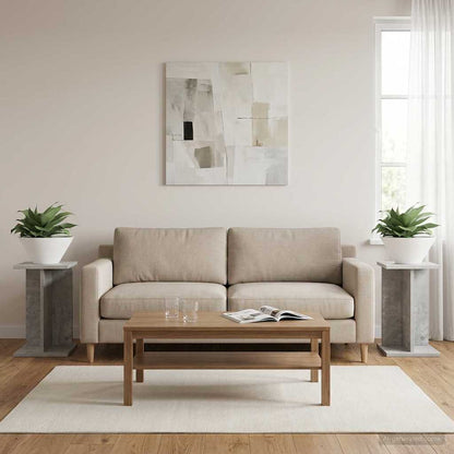 Plant Stand 2 pcs Concrete Grey 25 x 25.5 x 40.5 cm