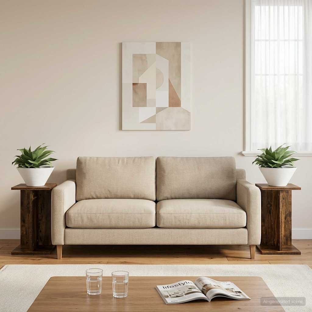 Plant Stand 2 pcs Smoked Oak 25 x 25.5 x 40.5 cm