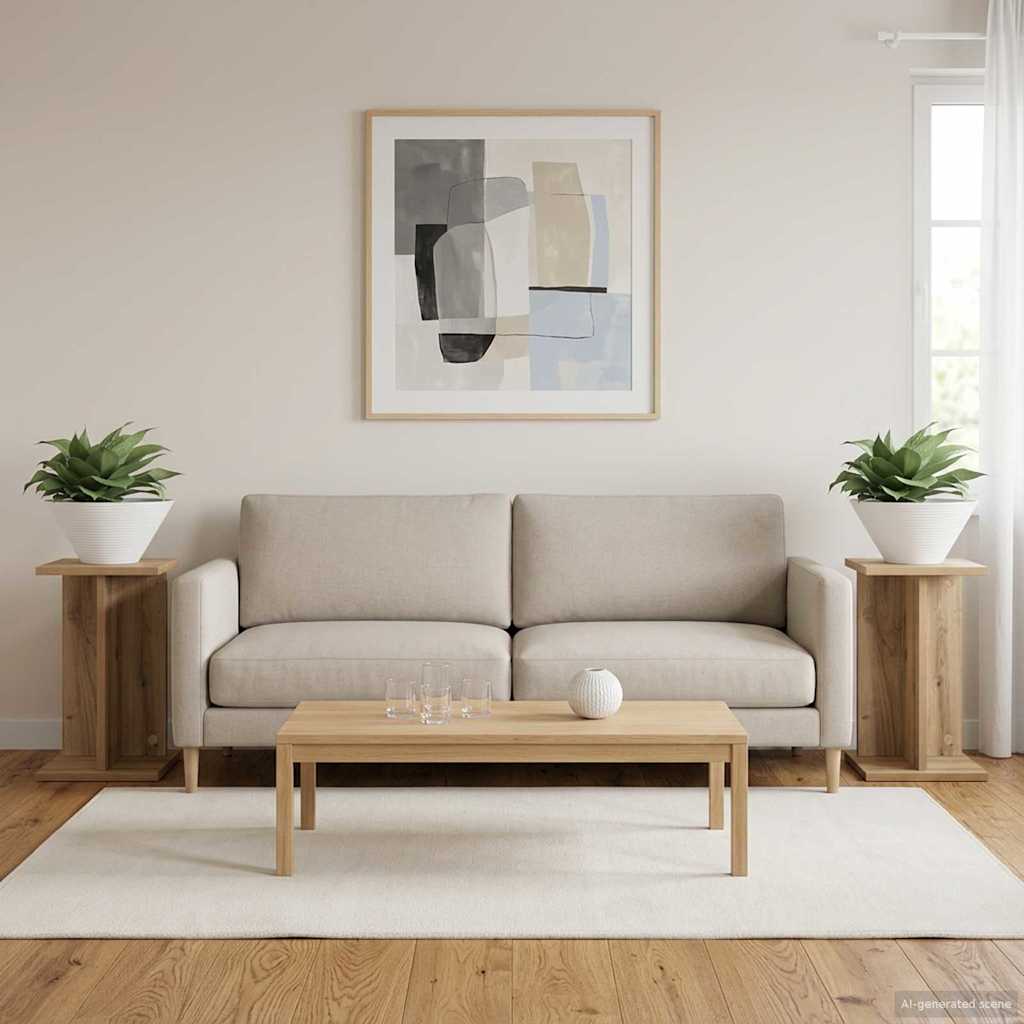 Plant Stand 2 pcs Artisan Oak 25 x 25.5 x 40.5 cm
