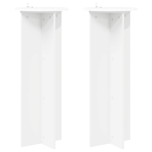 Plant Stand 2 pcs White Ø40 x 100 cm Engineered Wood