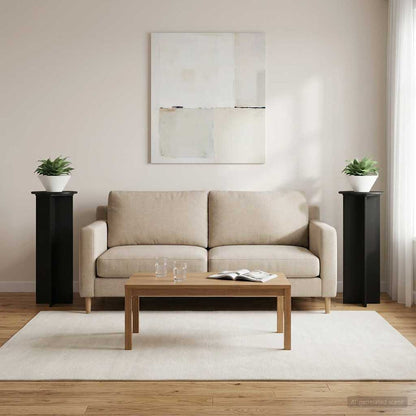 Plant Stand 2 pcs Black Ø40 x 100 cm Engineered Wood