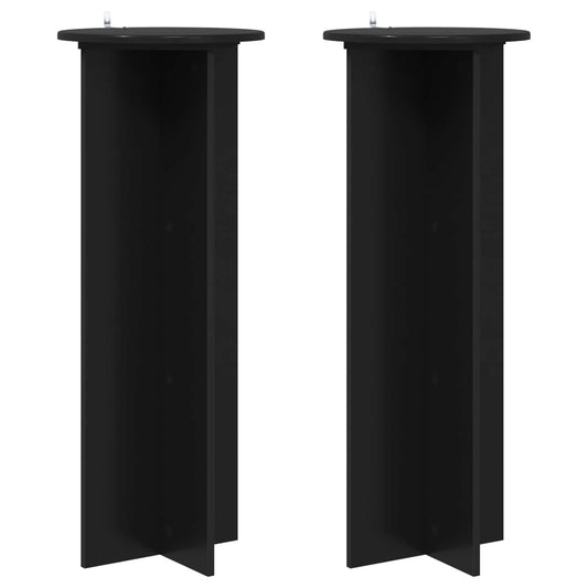 Plant Stand 2 pcs Black Ø40 x 100 cm Engineered Wood