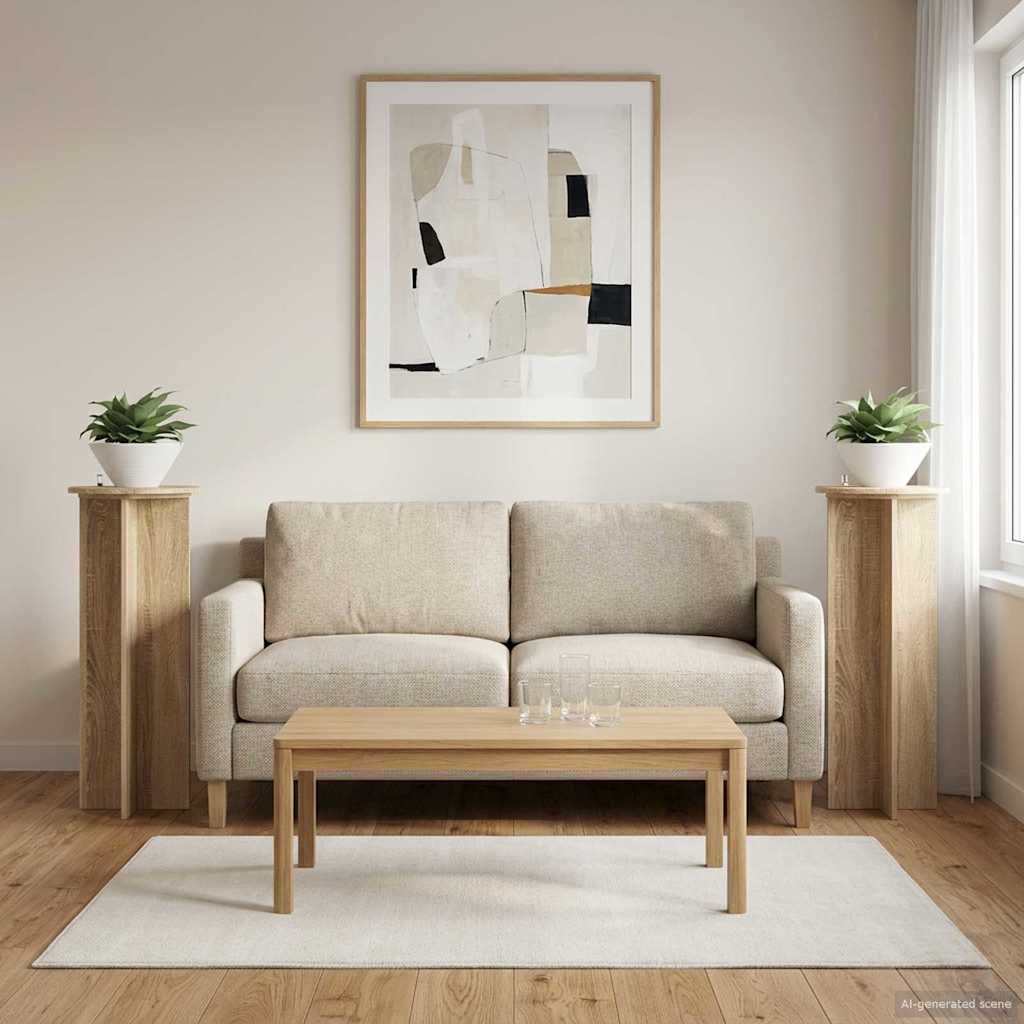 Plant Stand 2 pcs Sonoma Oak Ø40 x 100 cm Engineered Wood