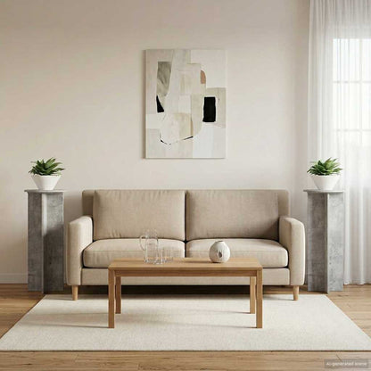 Plant Stand 2 pcs Concrete Grey Ø40 x 100 cm Engineered Wood