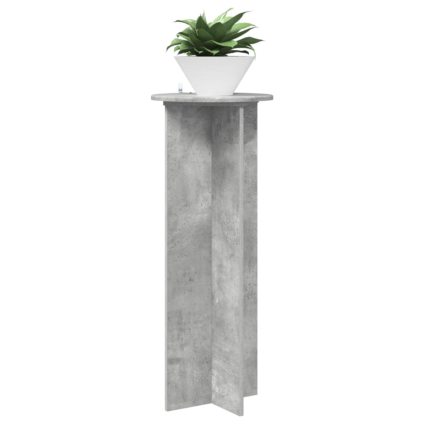 Plant Stand 2 pcs Concrete Grey Ø40 x 100 cm Engineered Wood