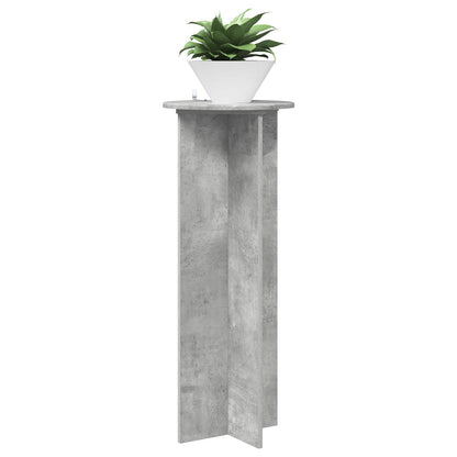 Plant Stand 2 pcs Concrete Grey Ø40 x 100 cm Engineered Wood