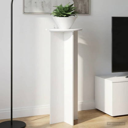 Plant Stand 2 pcs High Gloss White Ø40 x 100 cm Engineered Wood