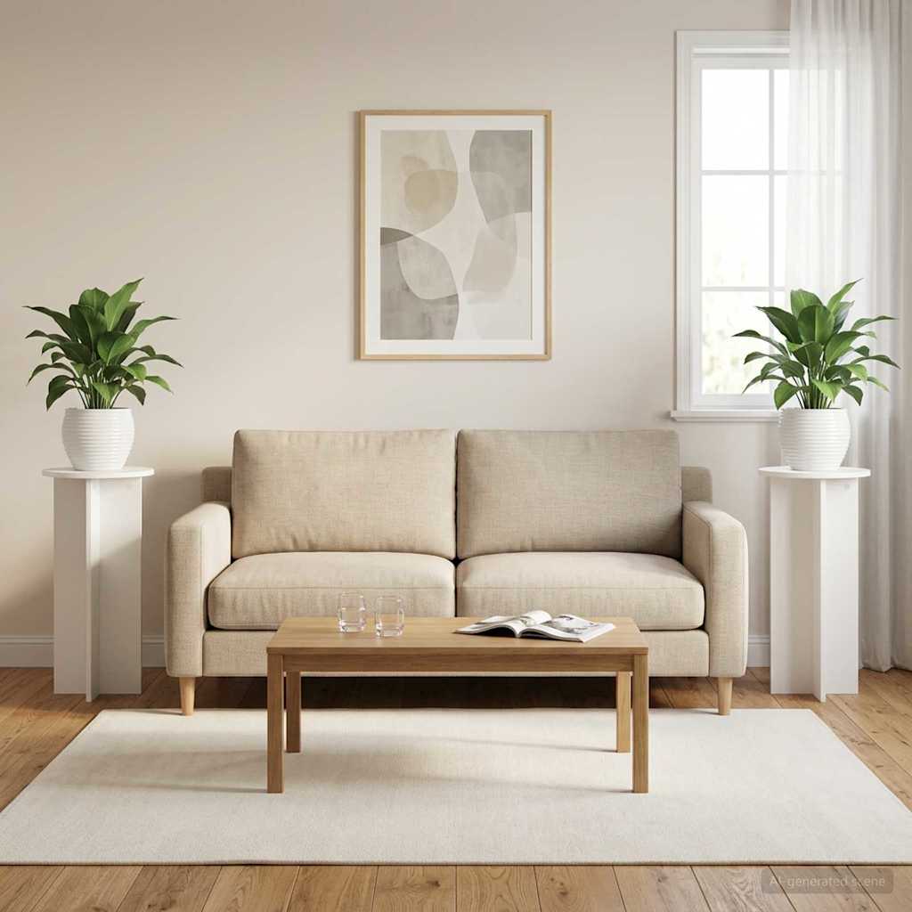 Plant Stand 2 pcs High Gloss White Ø40 x 100 cm Engineered Wood