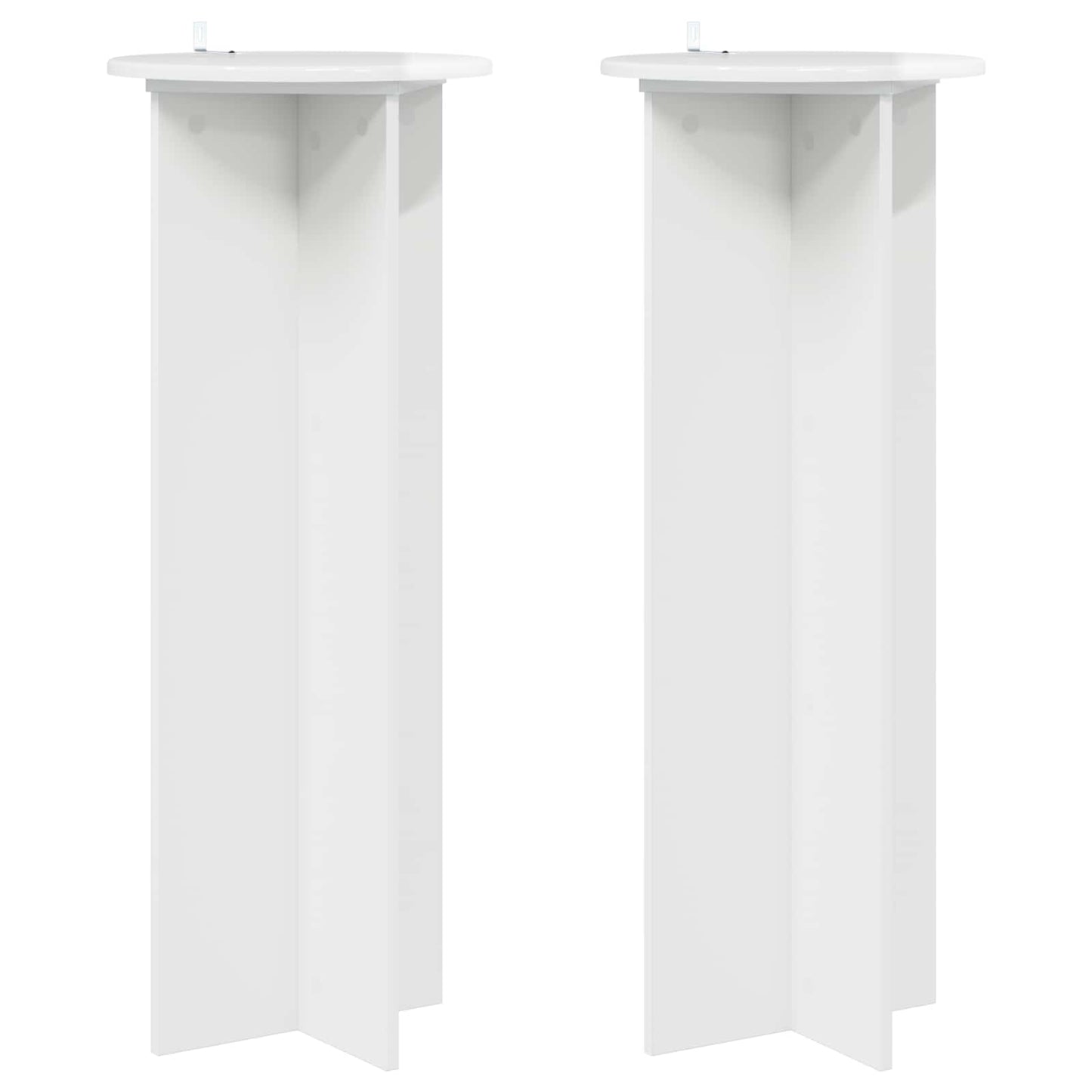 Plant Stand 2 pcs High Gloss White Ø40 x 100 cm Engineered Wood