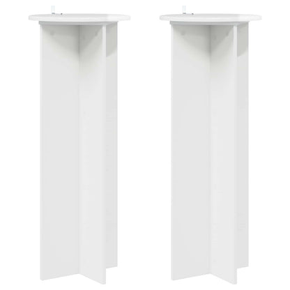 Plant Stand 2 pcs High Gloss White Ø40 x 100 cm Engineered Wood