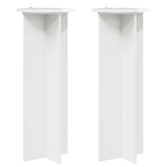 Plant Stand 2 pcs High Gloss White Ø40 x 100 cm Engineered Wood