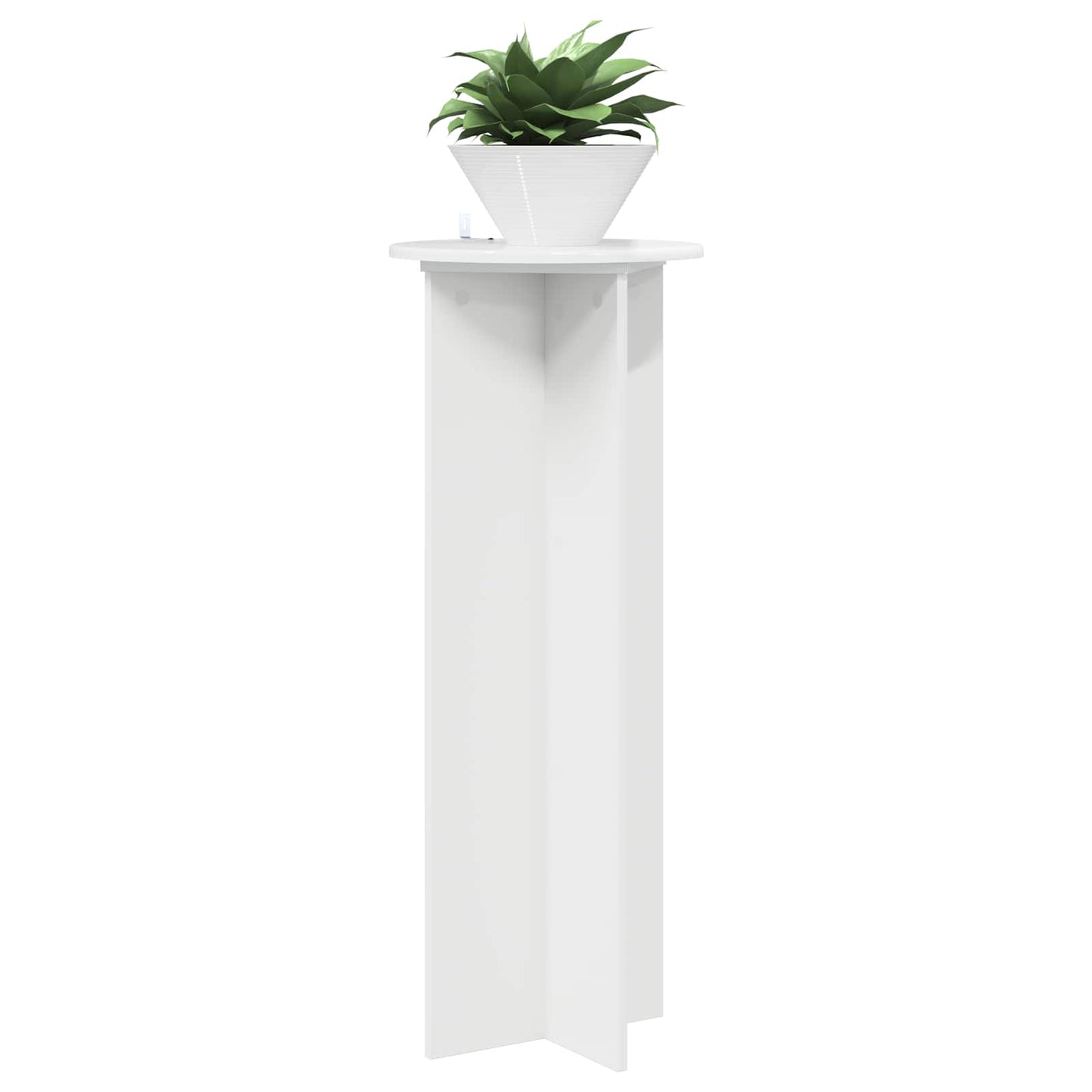 Plant Stand 2 pcs High Gloss White Ø40 x 100 cm Engineered Wood