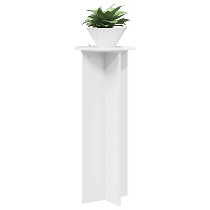 Plant Stand 2 pcs High Gloss White Ø40 x 100 cm Engineered Wood