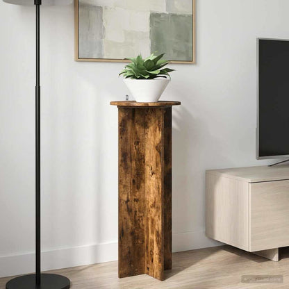 Plant Stand 2 pcs Smoked Oak Ø40 x 100 cm Engineered Wood