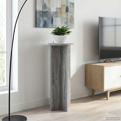 Plant Stand 2 pcs Grey Sonoma Ø40 x 100 cm Engineered Wood