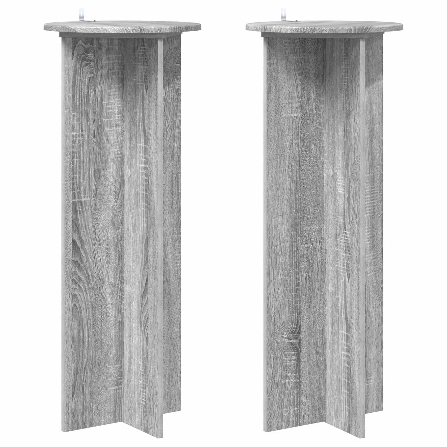Plant Stand 2 pcs Grey Sonoma Ø40 x 100 cm Engineered Wood