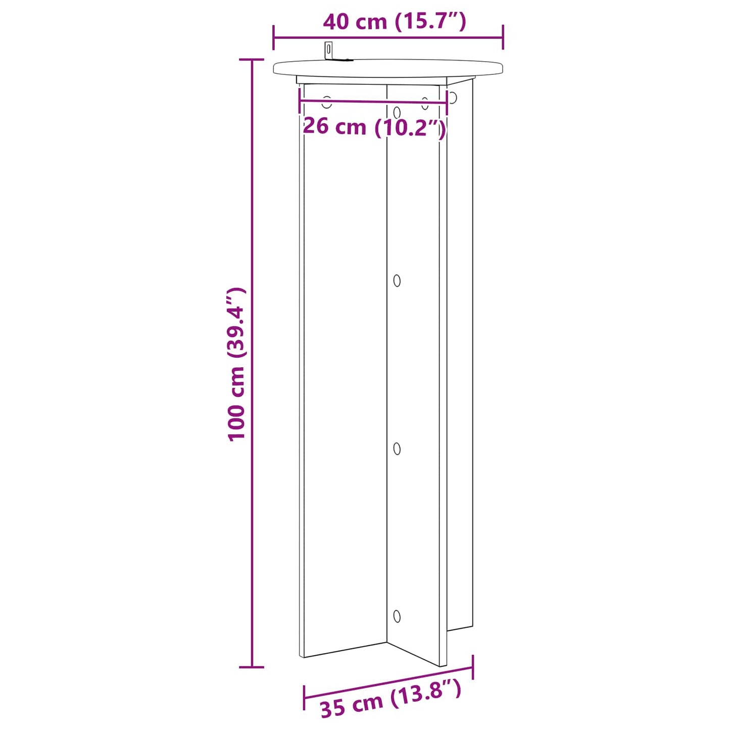 Plant Stand 2 pcs Grey Sonoma Ø40 x 100 cm Engineered Wood