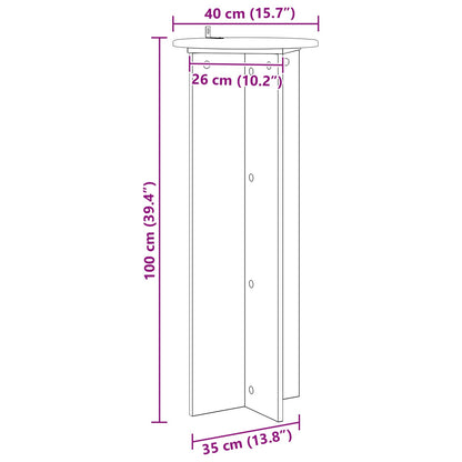 Plant Stand 2 pcs Grey Sonoma Ø40 x 100 cm Engineered Wood