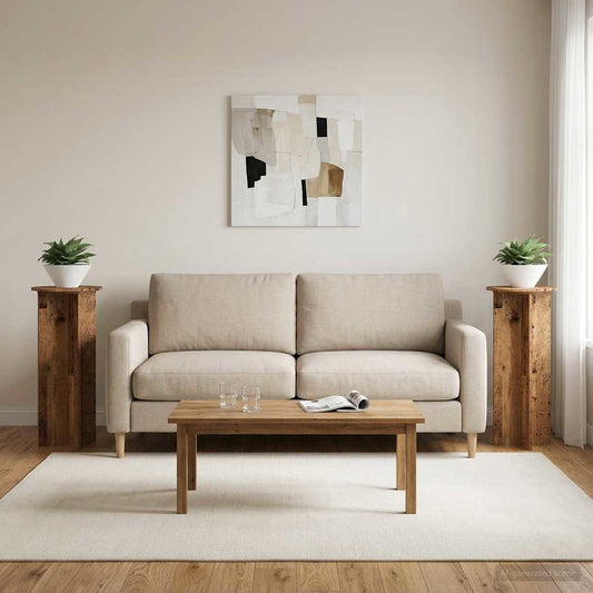 Plant Stand 2 pcs Old Wood Ø40 x 100 cm Engineered Wood