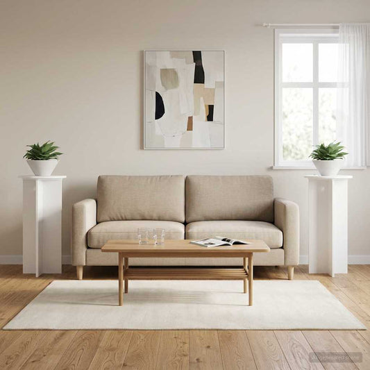 Plant Stand 2 pcs White Ø40 x 80 cm Engineered Wood