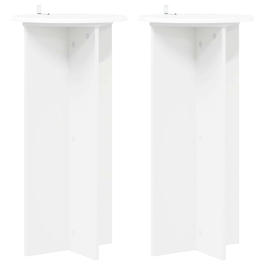Plant Stand 2 pcs White Ø40 x 80 cm Engineered Wood