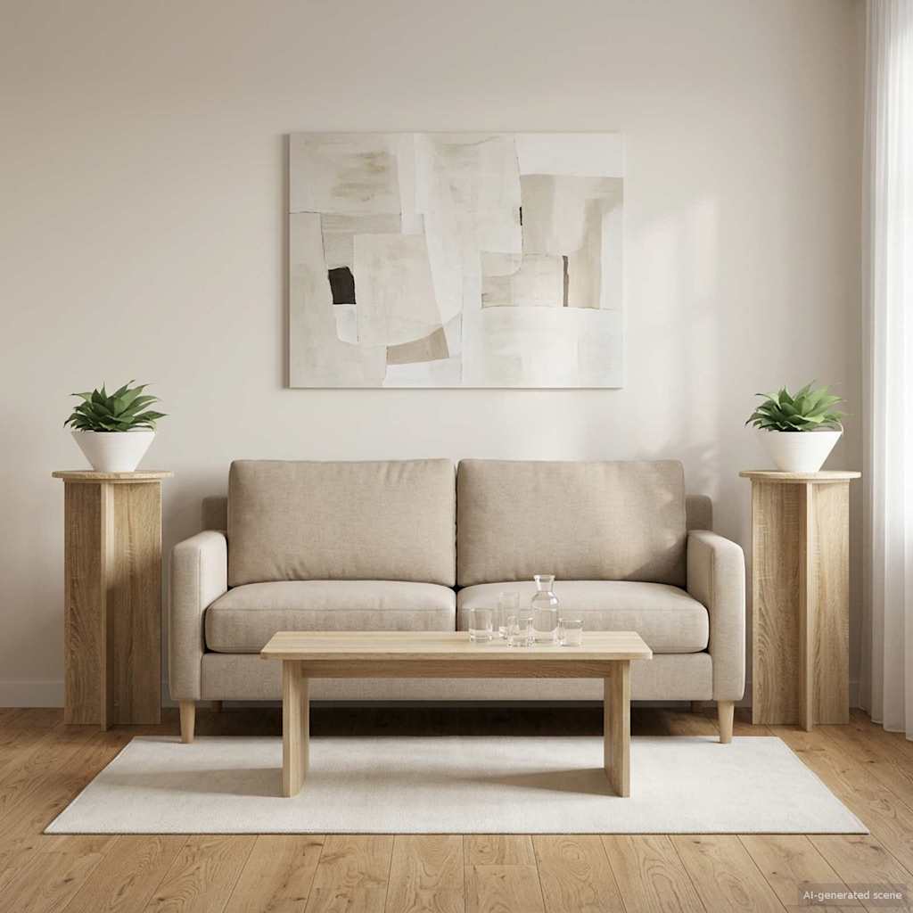 Plant Stand 2 pcs Sonoma Oak 40 x 40 x 80 cm Engineered Wood