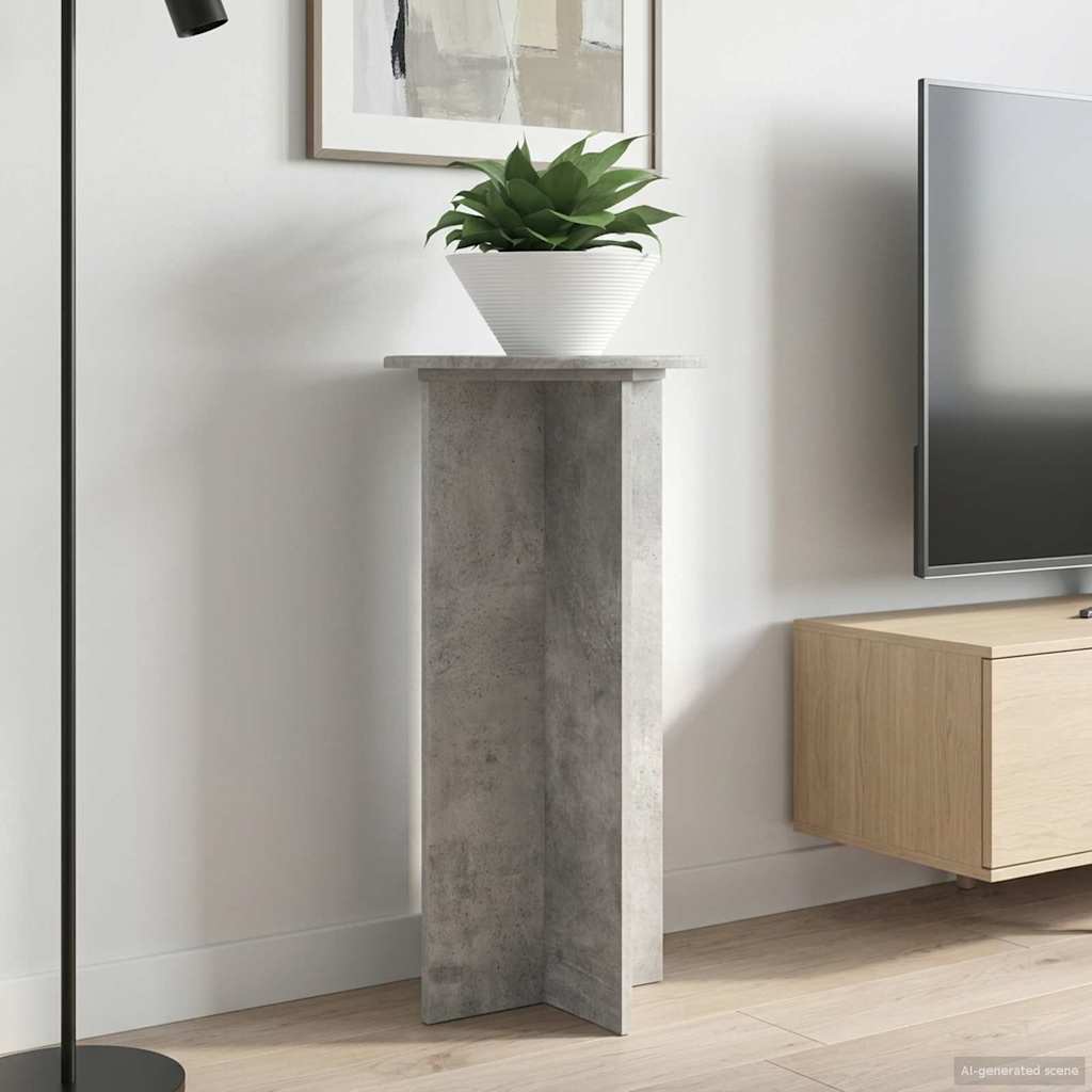 Plant Stand 2 pcs Concrete Grey 40 x 40 x 80 cm Engineered Wood