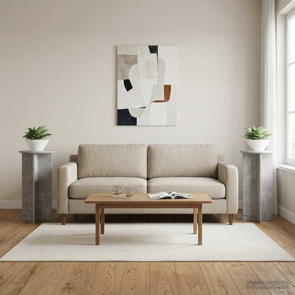 Plant Stand 2 pcs Concrete Grey 40 x 40 x 80 cm Engineered Wood