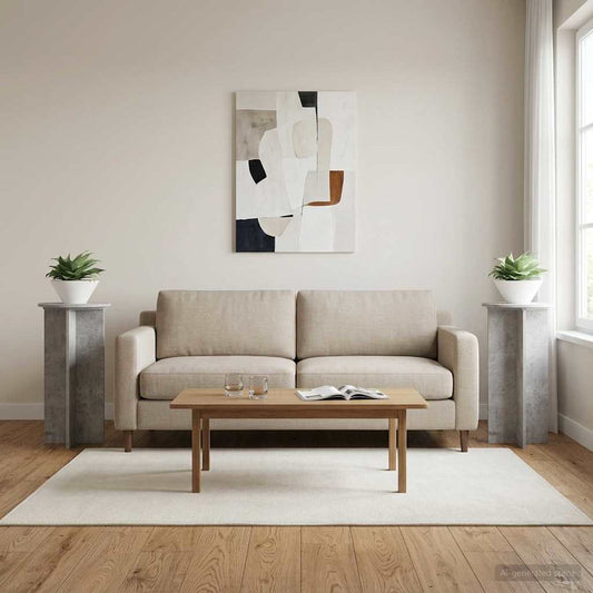 Plant Stand 2 pcs Concrete Grey 40 x 40 x 80 cm Engineered Wood