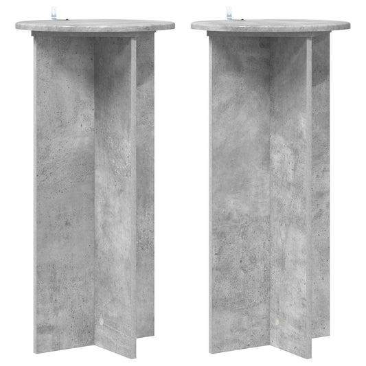 Plant Stand 2 pcs Concrete Grey 40 x 40 x 80 cm Engineered Wood