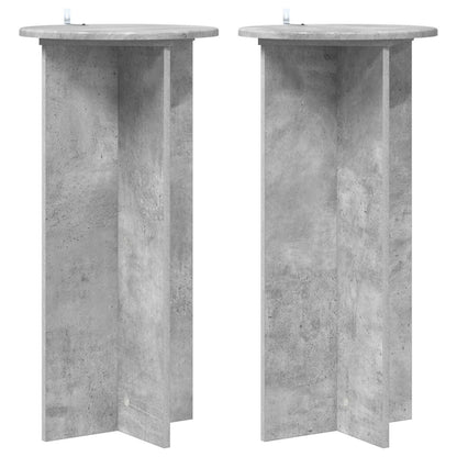 Plant Stand 2 pcs Concrete Grey 40 x 40 x 80 cm Engineered Wood
