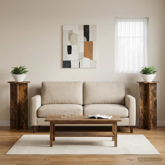 Plant Stand 2 pcs Smoked Oak 40 x 40 x 80 cm Engineered Wood
