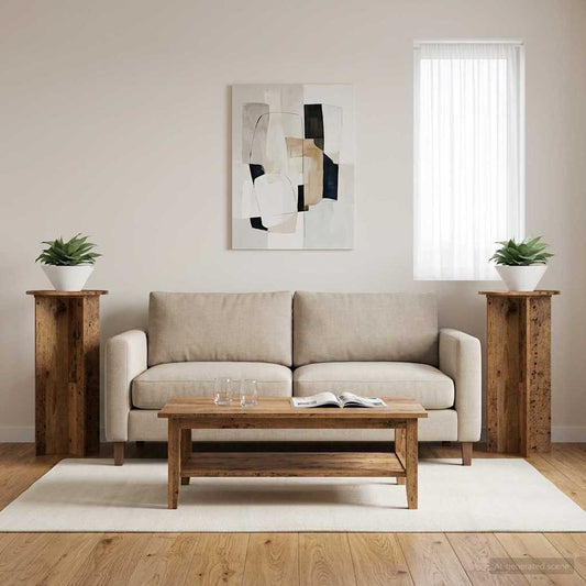 Plant Stand 2 pcs Old Wood 40 x 40 x 80 cm Engineered Wood