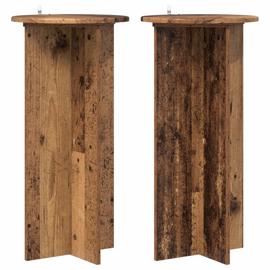 Plant Stand 2 pcs Old Wood 40 x 40 x 80 cm Engineered Wood