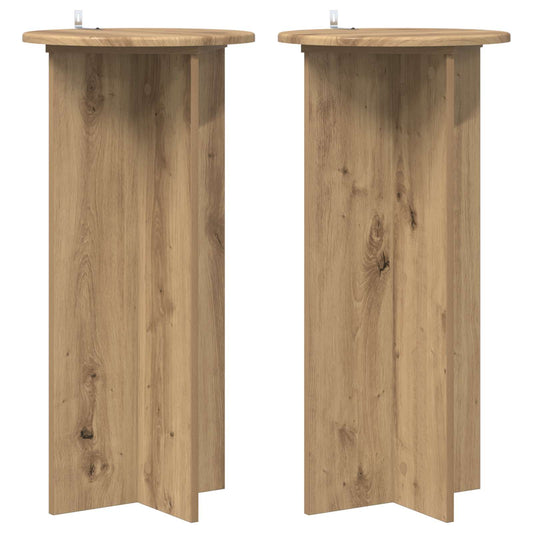 Plant Stand 2 pcs Artisan Oak 40 x 40 x 80 cm Engineered Wood