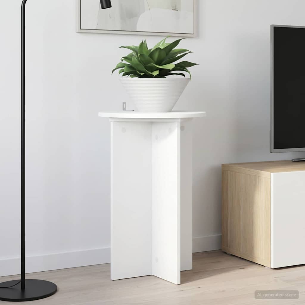 Plant Stand 2 pcs White Ø40 x 60 cm Engineered Wood