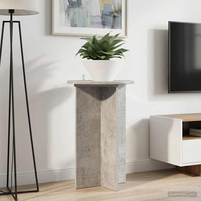 Plant Stand 2 pcs Concrete Grey Ø40 x 60 cm Engineered Wood
